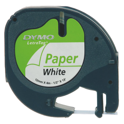 Cinta Papel Letratag 10697 Neg/Blan. 12mm (Blister X 2 ) Dymo