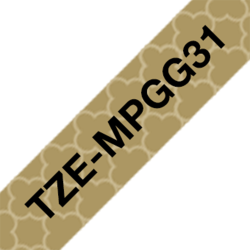Cinta Laminada Mate TZeMPGG31 Neg/Oro Geometrico 12mm Brother