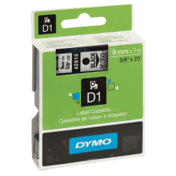 Cinta Plastica D1 Std 40910 Neg/Transp. 9mm Dymo