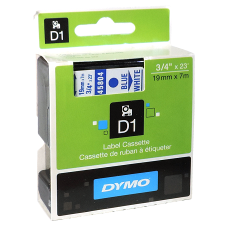 Cinta Plastica D1 Std 45804 Azul/Blan. 19mm Dymo