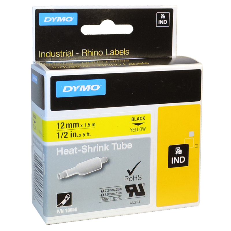 Cinta Termocontraible IND 18056 Amarillo 12mm Dymo Cinta Termocontraible IND 18056 Amarillo 12mm Dymo