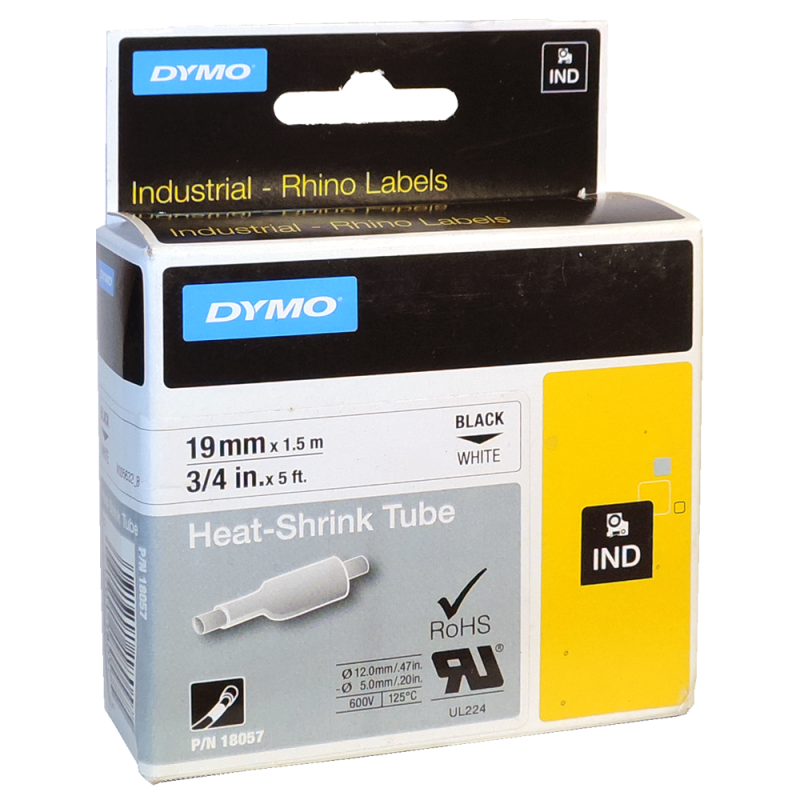 Cinta Termocontraible IND 18057 Blanco 19mm Dymo Cinta Termocontraible IND 18057 Blanco 19mm Dymo
