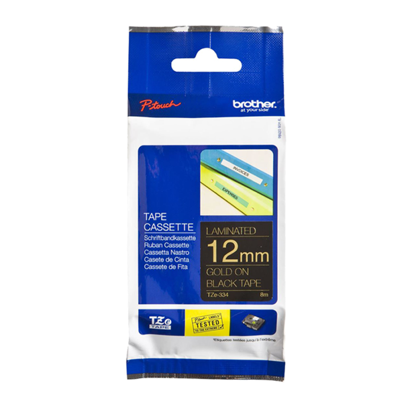 Cinta Laminada TZe334 Oro/Neg. 12mm Brother Cinta Laminada TZe334 Oro/Neg. 12mm Brother