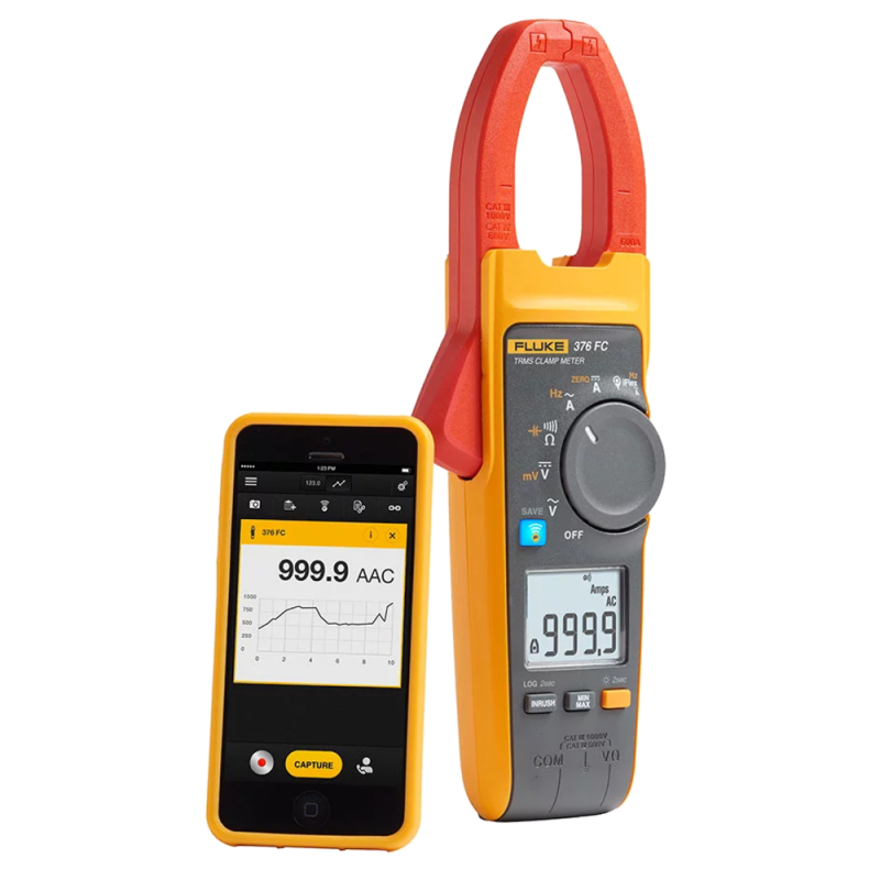 Pinza Amperométrica TRMS, 1000V ca/cc, 1000A ca/cc, i-Flex Fluke 376 FC Pinza Amperométrica TRMS, 1000V ca/cc, 1000A ca/cc, i-Flex Fluke 376 FC