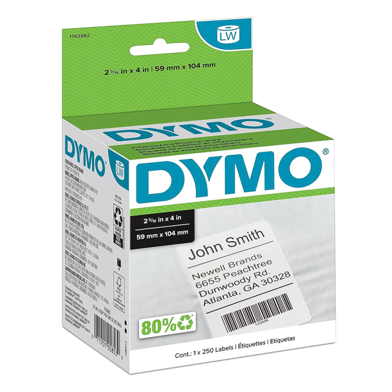 Rollo etiquetas para Envio 1763982 Bla 59mm x 104mm Dymo Rollo etiquetas para Envio 1763982 Bla 59mm x 104mm Dymo
