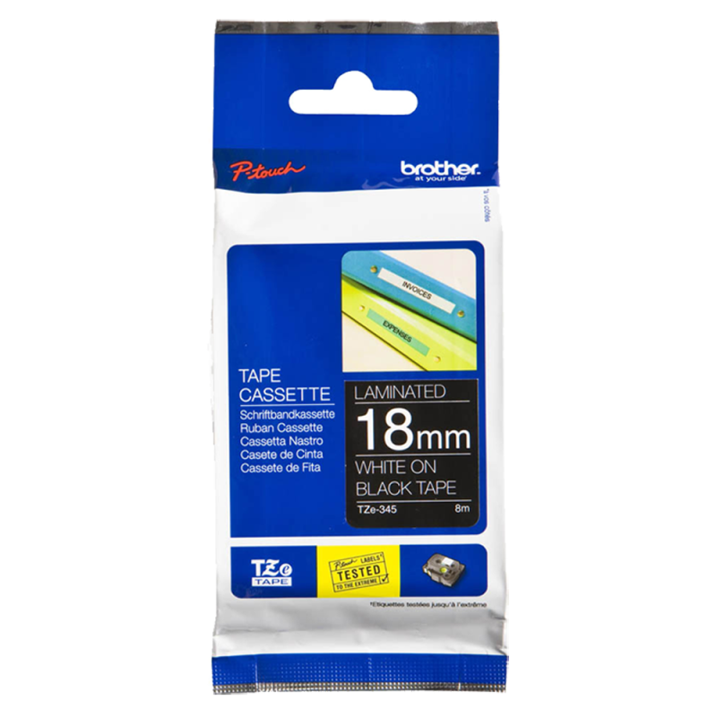Cinta Laminada TZe345 Bla/Neg. 18mm Brother Cinta Laminada TZe345 Bla/Neg. 18mm Brother