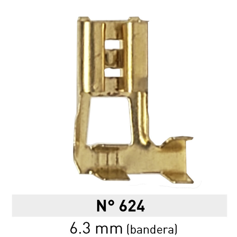Terminal de Laton Pala Hembra Bandera 6,3mm Nº 624 LCT Terminal de Laton Pala Hembra Bandera 6,3mm Nº 624 LCT