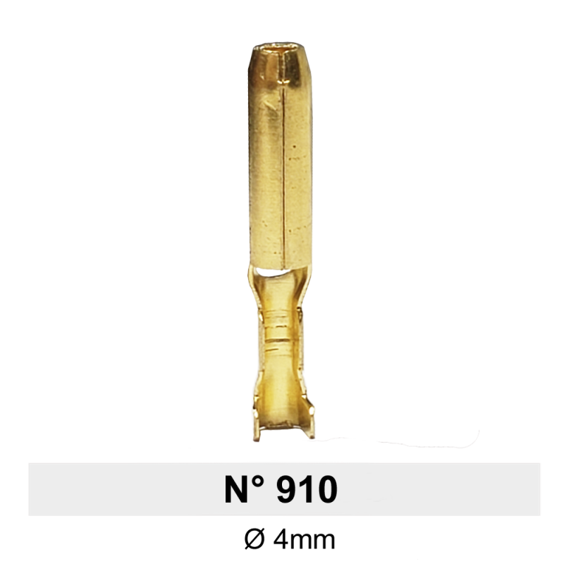 Terminal de Laton Cilindrico Macho Ø4mm Nº 910 LCT Terminal de Laton Cilindrico Macho Ø4mm Nº 910 LCT