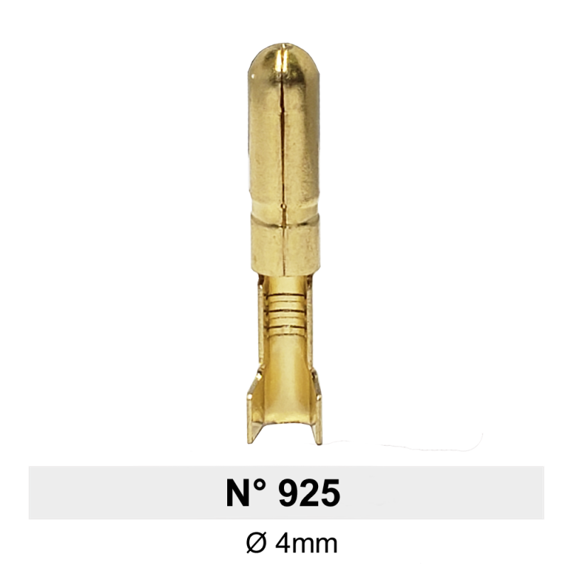 Terminal de Laton Cilindrico Macho Ø4mm Nº 925 LCT Terminal de Laton Cilindrico Macho Ø4mm Nº 925 LCT