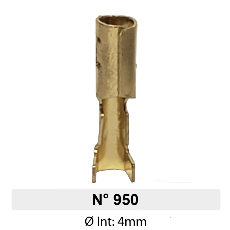 Terminal de Laton Cilindrico Hembra Ø4mm Nº 950 LCT Terminal de Laton Cilindrico Hembra Ø4mm Nº 950 LCT