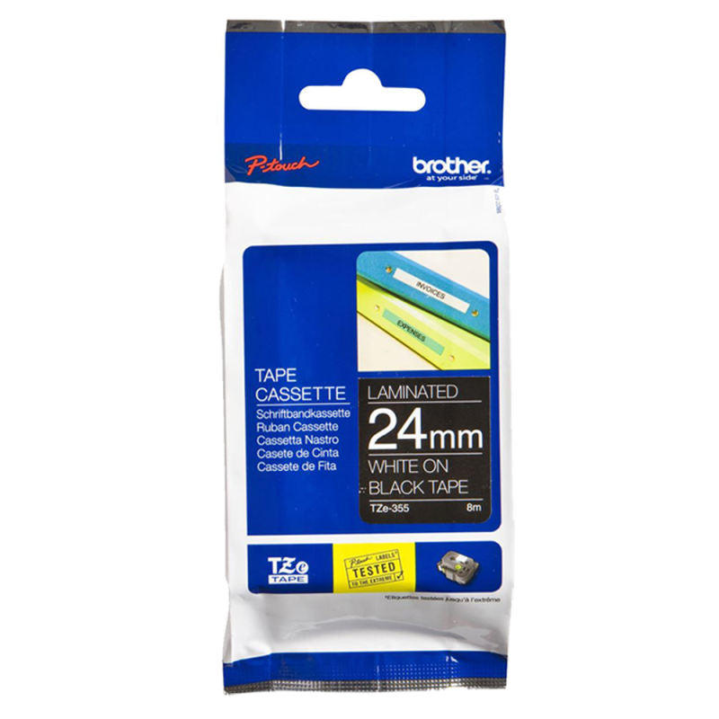 Cinta Laminada TZe355 Bla/Neg. 24mm Brother Cinta Laminada TZe355 Bla/Neg. 24mm Brother