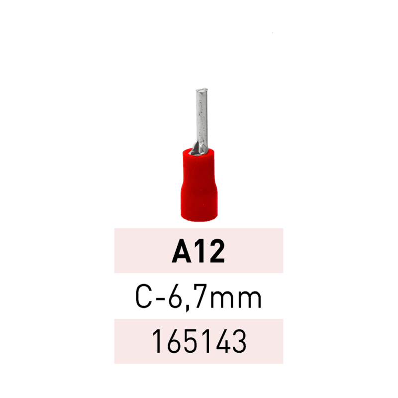 Terminal Preaislado Pin C6.7mm A12 RJ Ref.165143 LCT Terminal Preaislado Pin C6.7mm A12 RJ Ref.165143 LCT