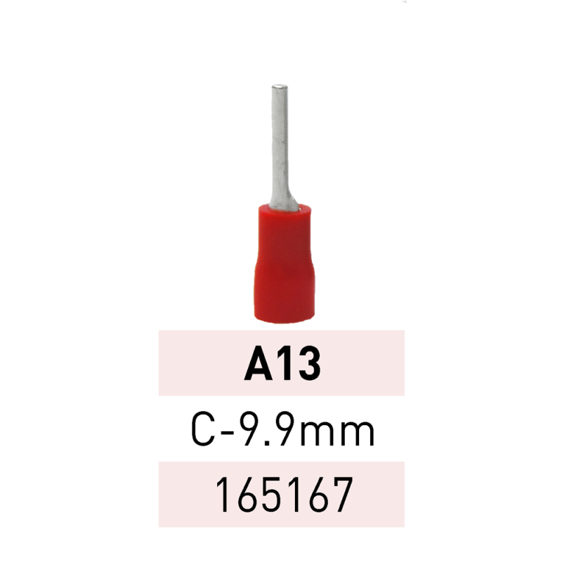 Terminal Preaislado Pin C9.9mm A13 RJ Ref.165167 LCT Terminal Preaislado Pin C9.9mm A13 RJ Ref.165167 LCT