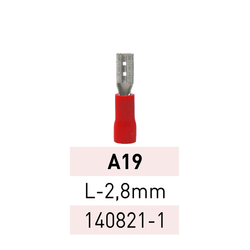 Terminal Preaislado Pala H. L-2,8mm A19 RJ Ref.140821-1 LCT Terminal Preaislado Pala H. L-2,8mm A19 RJ Ref.140821-1 LCT