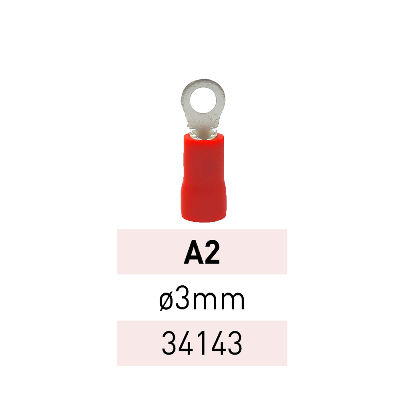 Terminal Preaislado Ojal Ø 3mm A2 RJ Ref.34143 LCT Terminal Preaislado Ojal Ø 3mm A2 RJ Ref.34143 LCT
