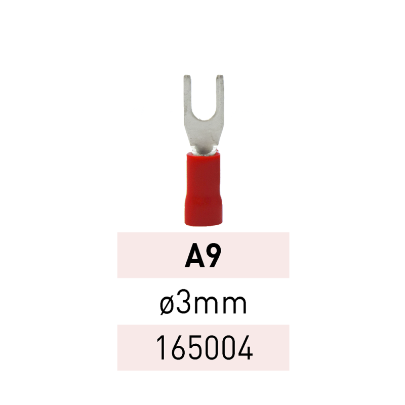 Terminal Preaislado Horq. Ø 3mm A9 RJ Ref.165004 LCT Terminal Preaislado Horq. Ø 3mm A9 RJ Ref.165004 LCT