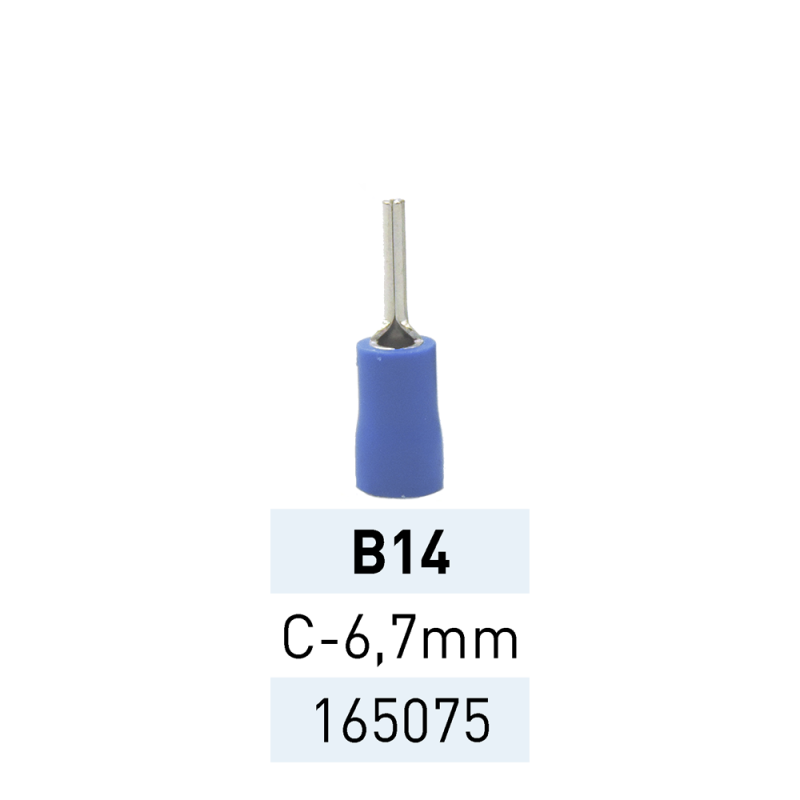 Terminal Preaislado Pin C6.7mm B14 AZ Ref.165075 LCT Terminal Preaislado Pin C6.7mm B14 AZ Ref.165075 LCT