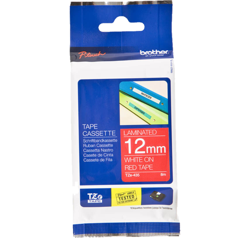 Cinta Laminada TZe435 Bla/Roj. 12mm Brother Cinta Laminada TZe435 Bla/Roj. 12mm Brother