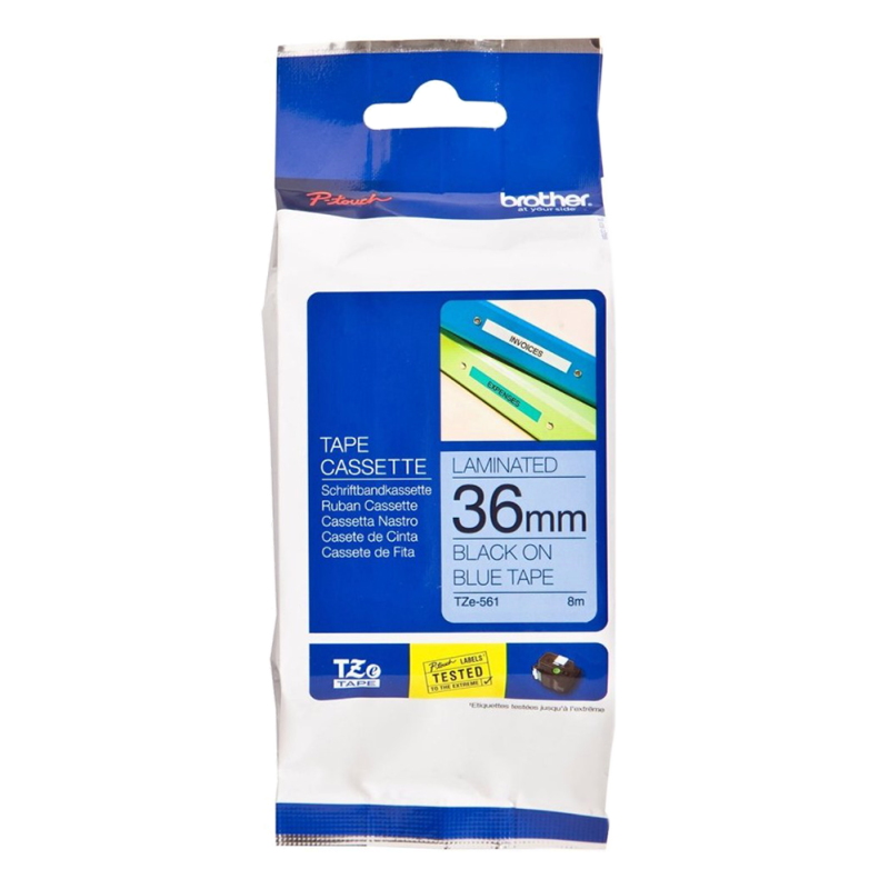 Cinta Laminada TZe561 Neg/Azul 36mm Brother Cinta Laminada TZe561 Neg/Azul 36mm Brother