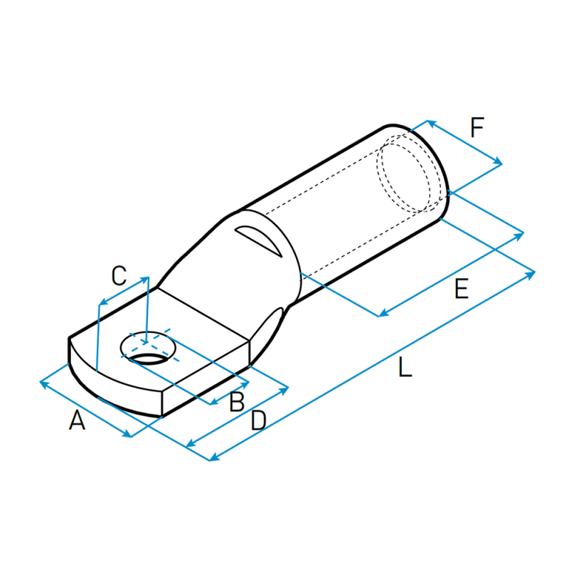 Terminal de Cu Estañado. Placa Compacta CMP 240mm² LCT