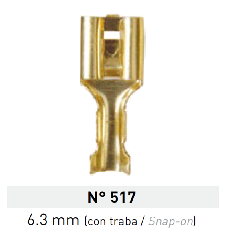Terminal de Laton Pala Hembra 6,3mm Nº 517 LCT Terminal de Laton Pala Hembra 6,3mm Nº 517 LCT