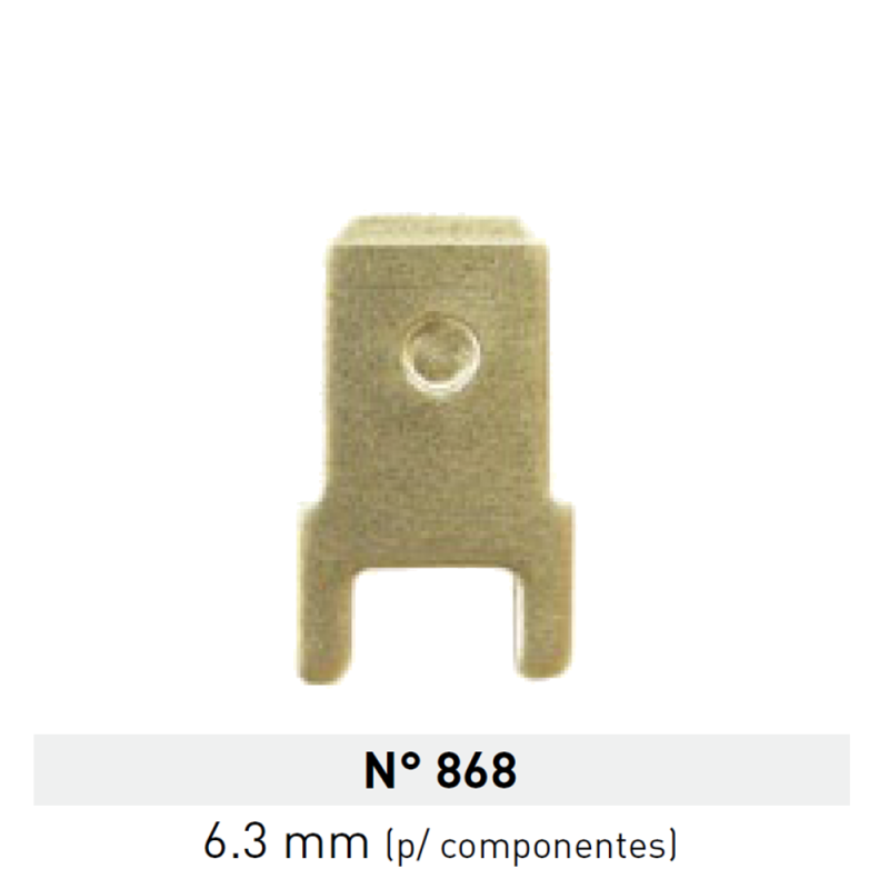 Lengüeta de Laton Pala Macho 6,3mm Nº 868 LCT Lengüeta de Laton Pala Macho 6,3mm Nº 868 LCT