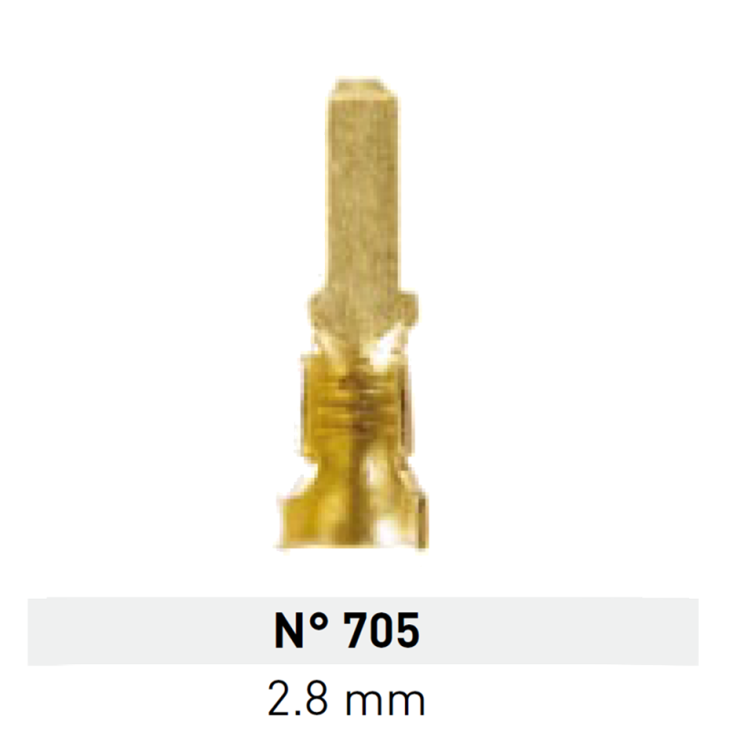 Terminal de Laton Pala Macho 2,8mm Nº 705 LCT Terminal de Laton Pala Macho 2,8mm Nº 705 LCT