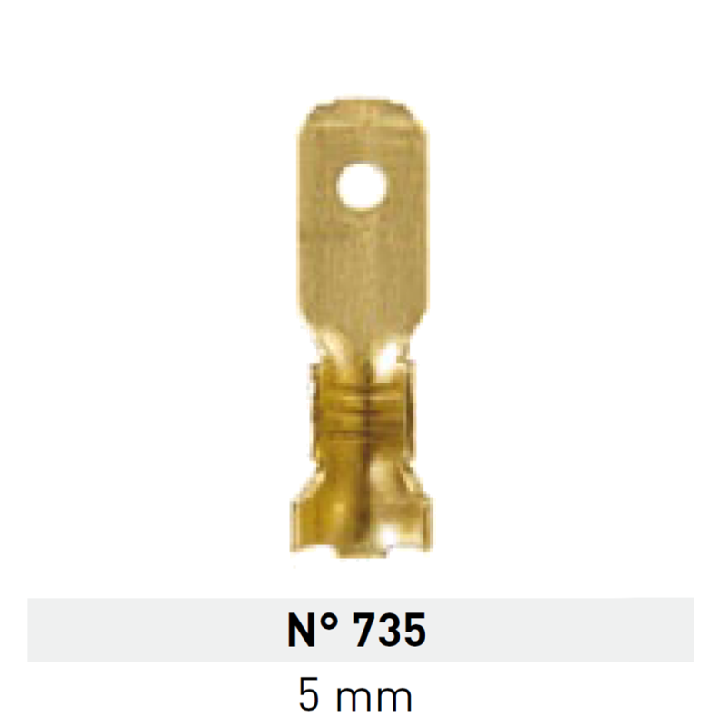 Terminal de Laton Pala Macho 5mm Nº 735 LCT Terminal de Laton Pala Macho 5mm Nº 735 LCT
