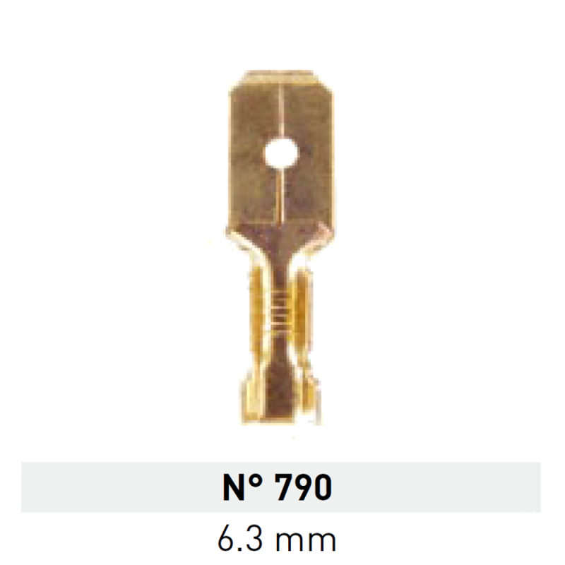 Terminal de Laton Pala Macho 6,3mm Nº 790 LCT Terminal de Laton Pala Macho 6,3mm Nº 790 LCT