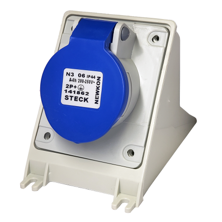 Toma de Sobreponer Newkon 2P+T 32A 380/440V~ 6H Az N-3206 Steck