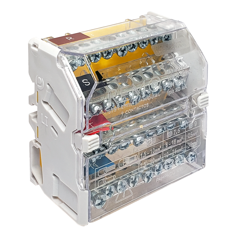 Repartidor Modular 125A 9 Cont. Tetraipolar 4REMO094 Pampaco Repartidor Modular 125A 9 Cont. Tetraipolar 4REMO094 Pampaco