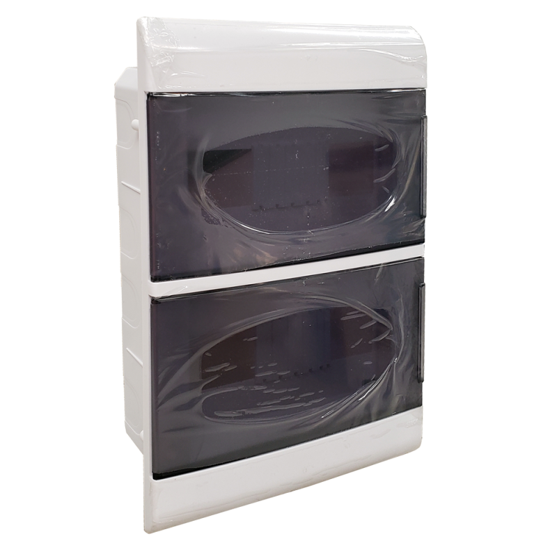 Tablero DIN para Embutir Plast. Pta Transp, 24P, 2F SGB24TC Steck Tablero DIN para Embutir Plast. Pta Transp, 24P, 2F SGB24TC Steck