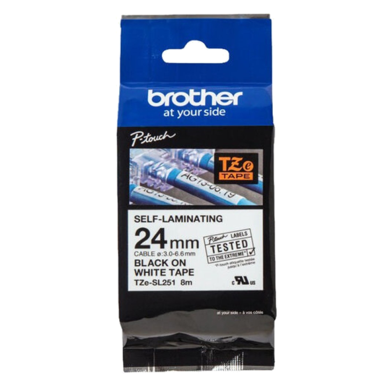 Cinta Autolaminada TZeSL251 Neg/Bla. 24mm Brother Cinta Autolaminada TZeSL251 Neg/Bla. 24mm Brother