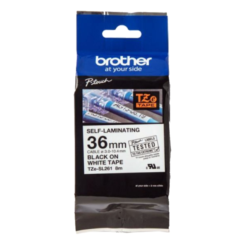 Cinta Autolaminada TZeSL261 Neg/Bla. 36mm Brother Cinta Autolaminada TZeSL261 Neg/Bla. 36mm Brother