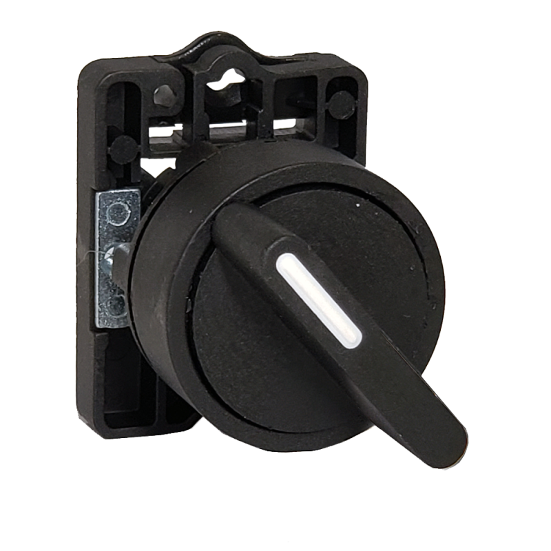 Selectora Plast. 0-1 c/Retorno Ø22 Corta, IP40, s/Cont SLMB8D2 Steck