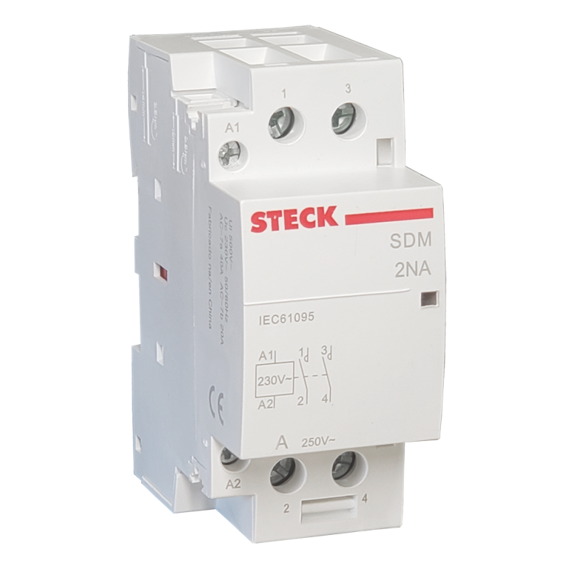 Contactor Modular 2NA + 0NC 40A 230Vac SDM4020M Steck Contactor Modular 2NA + 0NC 40A 230Vac SDM4020M Steck