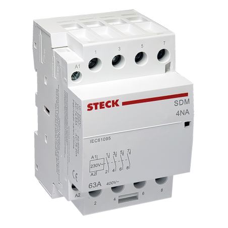 Contactor Modular 4NA + 0NC 63A 230Vac SDM6340M Steck