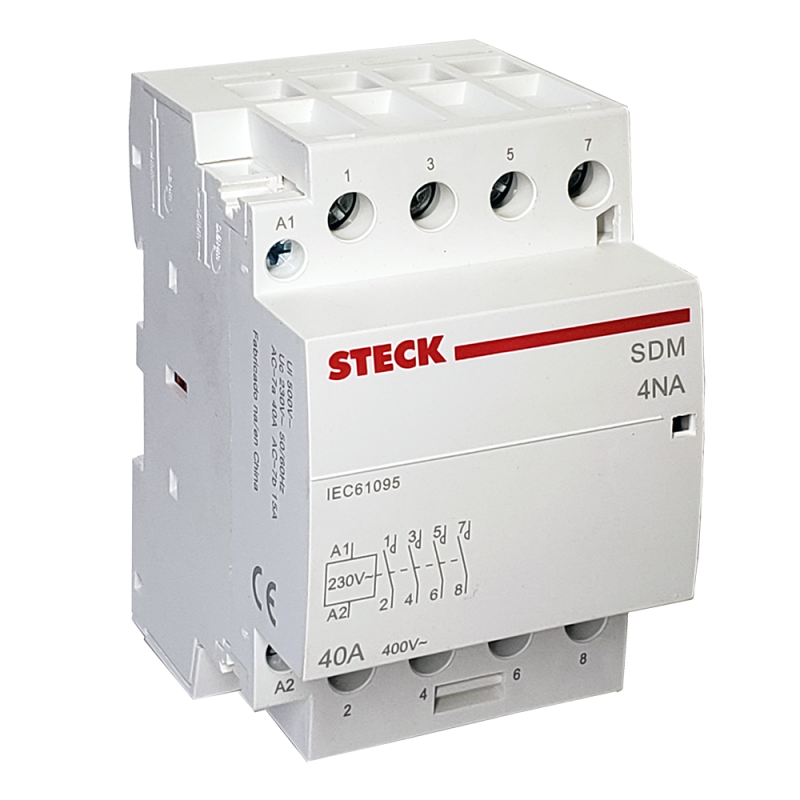Contactor Modular 4NA + 0NC 40A 230Vac SDM4040M Steck Contactor Modular 4NA + 0NC 40A 230Vac SDM4040M Steck