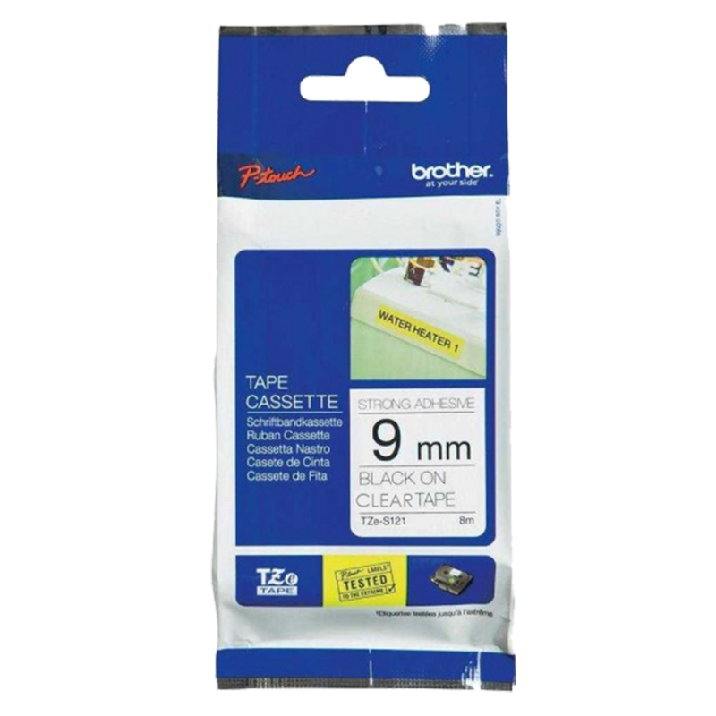 Cinta Laminada Adhesivo Extra TZeS121 Neg/Transp. 9mm Brother Cinta Laminada Adhesivo Extra TZeS121 Neg/Transp. 9mm Brother