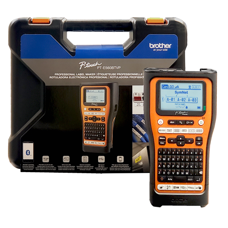 Rotuladora Electrónica Portátil Profesional PT-E560BTVP, PC y BT, h/24mm Brother