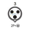 Ficha Fija de Sobreponer 2P+T 32A 220/240Vca 6H Az H-3216 Steck