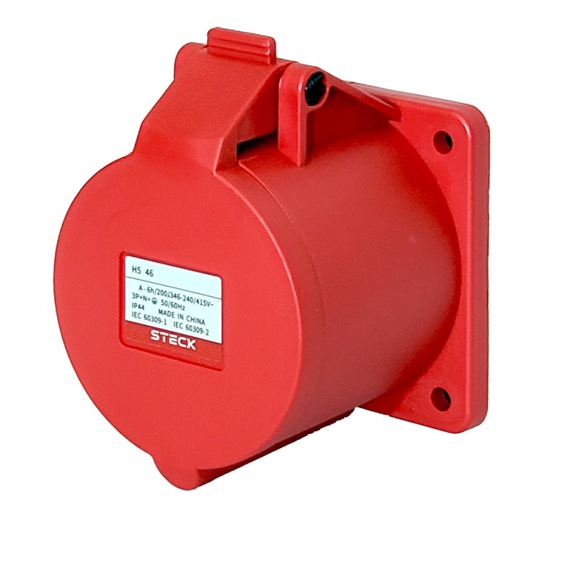 Toma de Empotrar Triton 3P+T 32A 380/440V~ 6H Ip44 Rj H-4246 Steck Toma de Empotrar Triton 3P+T 32A 380/440V~ 6H Ip44 Rj H-4246 Steck