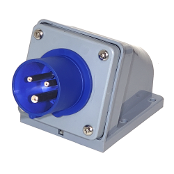 Ficha Fija de Sobreponer Triton 2P+T 16A 200/250Vca 6H IP44 Az H-3016 Steck