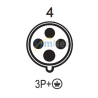Ficha Fija de Sobreponer Triton 3P+T 16A 380/415Vca 6H IP44 Rj H-4016 Steck