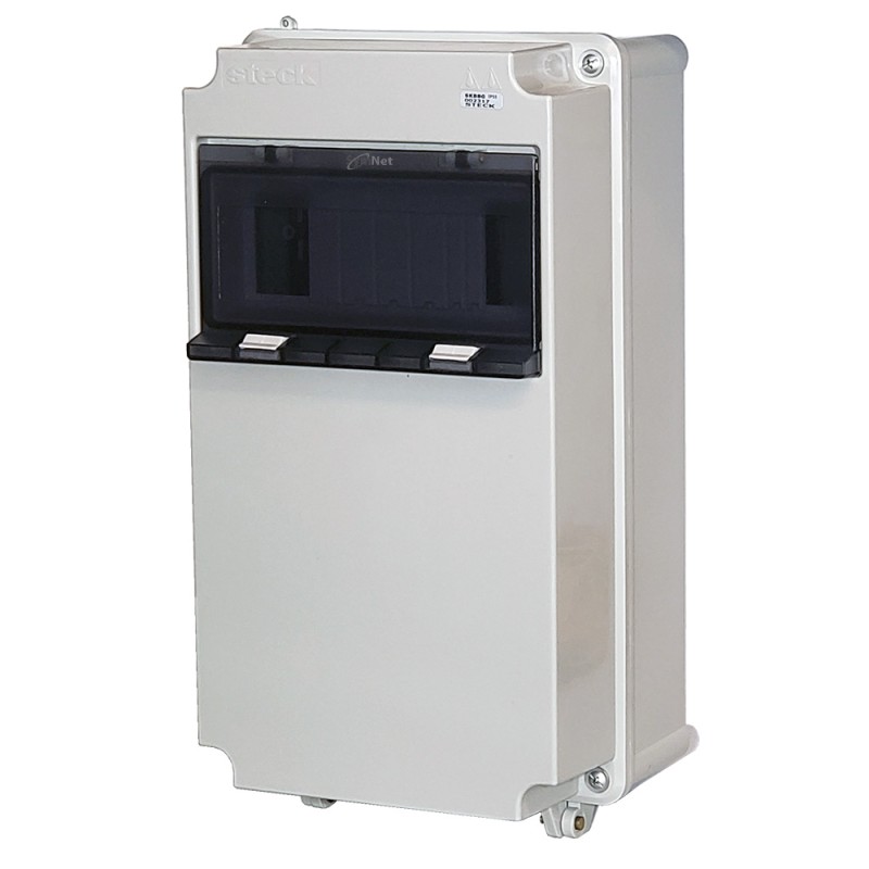 Caja de Distribucion Din Kickbox Plast. Pta Transp, 8P SKB8G Steck Caja de Distribucion Din Kickbox Plast. Pta Transp, 8P SKB8G Steck