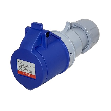 Toma de Acople Triton 2P+T 16A 220/250V~ 6H Ip44 Az H-3056 Steck