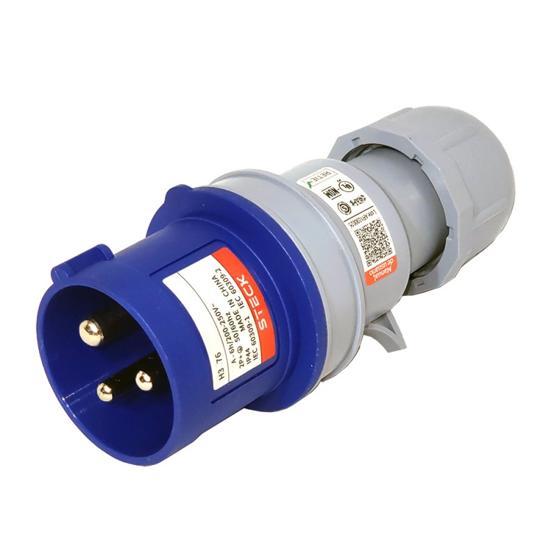 Ficha movil Triton, 2P+T 32A 200/250VCA 6h IP44 AZ H-3276 Steck Ficha movil Triton, 2P+T 32A 200/250VCA 6h IP44 AZ H-3276 Steck