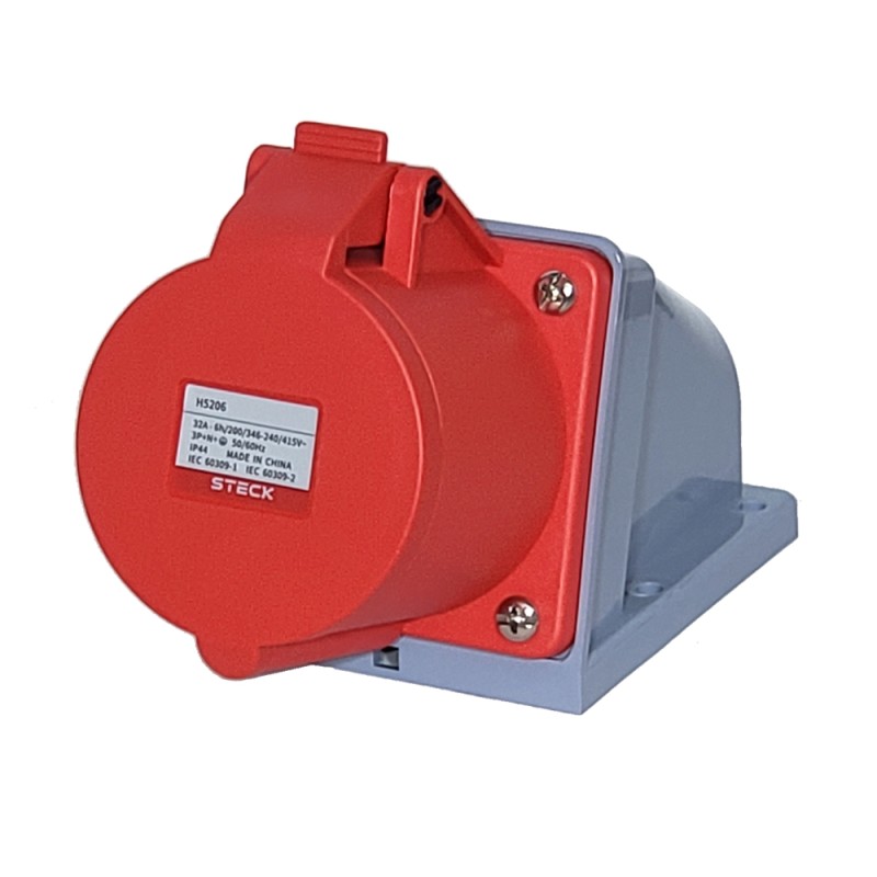 Toma de Sobreponer Triton 3P+N+T 32A 380/415VCA 6h IP44 RJ H-5206 Steck Toma de Sobreponer Triton 3P+N+T 32A 380/415VCA 6h IP44 RJ H-5206 Steck