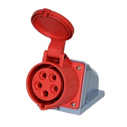 Toma de Sobreponer Triton 3P+N+T 32A 380/415VCA 6h IP44 RJ H-5206 Steck