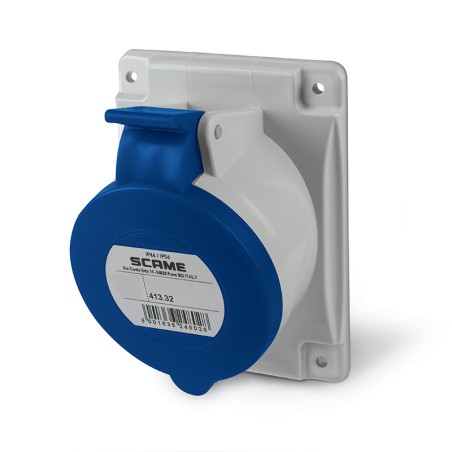 Toma de Empotrar Optima 2P+T 32A 200/250Vca 6H Ip44 Az 413.3263 Scame